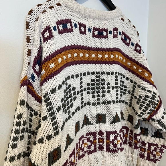 Vintage Britches Great Outdoors USA Men’s Cotton Geometric Sweater Knit L Flaws - Picture 12 of 13